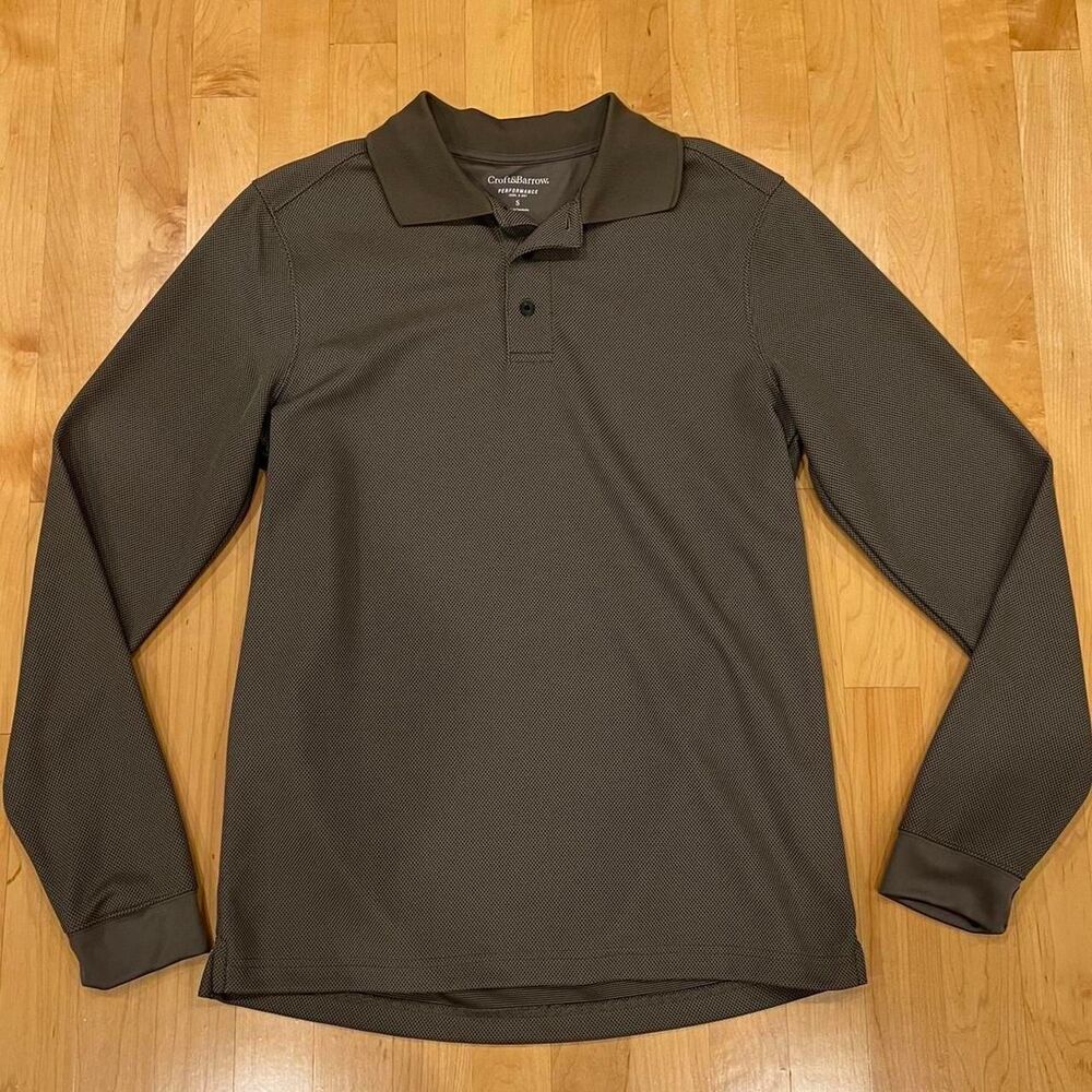 Long sleeve brown polo shirt